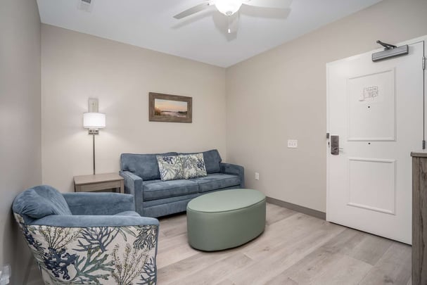 Mobility Accessible King Suite Living Room