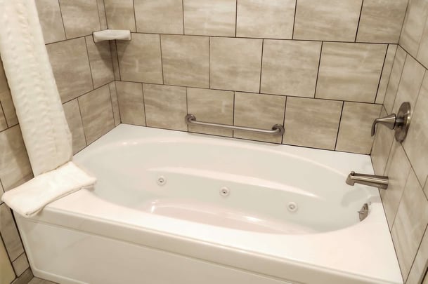 Whirlpool tub in bathroom