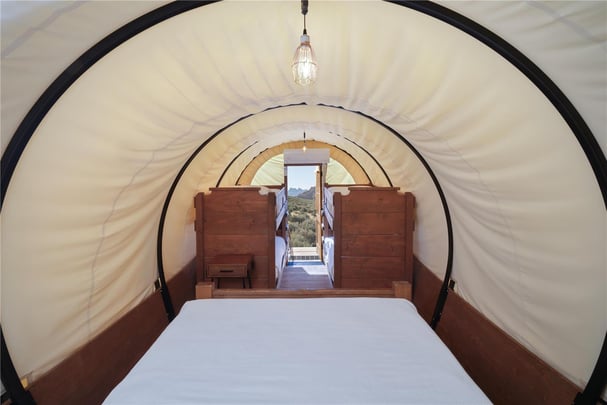 Conestoga Wagon with King and Bunkbeds