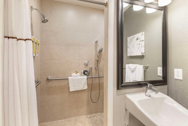 Accessible bathroom w/ roll-in shower