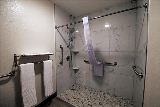 Mobility Accessible Bathroom with Roll-In-Shower