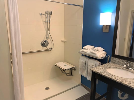 Mobility Accessible Guest Bathroom with Roll-In-Shower