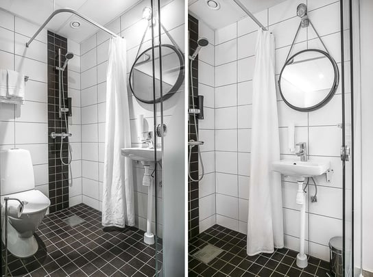 Fully tiled bathroom