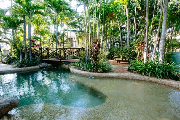 Lagoon style pool with childrens wading area