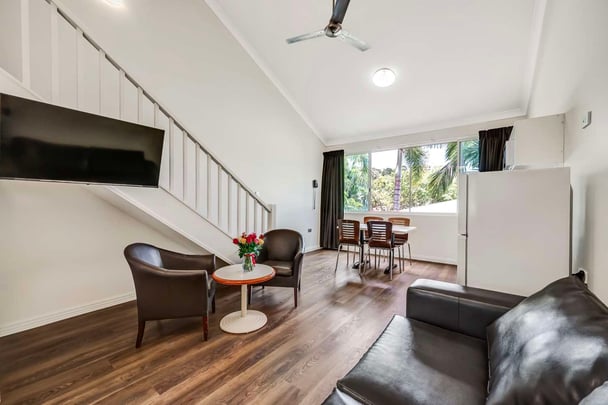 One bedroom loft apartment living room