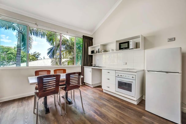 One bedroom loft apartment kitchen