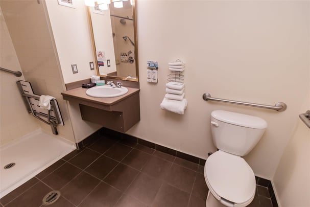 Mobility Accessible Bathroom with Roll-In-Shower
