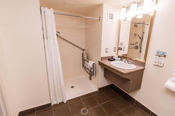 Mobility Accessible Bathroom with Roll-In-Shower