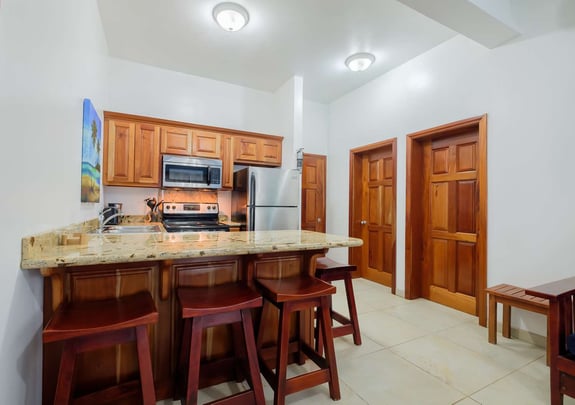 Kitchenette of standard room with view garden