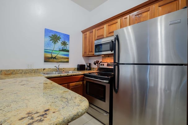 Kitchenette of standars room with view garden