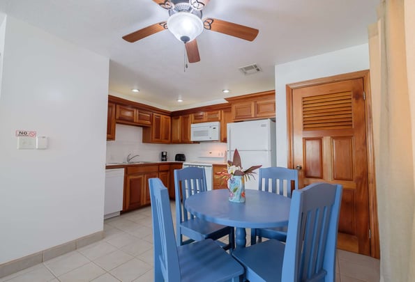 Kitchenette of standard room with view pool