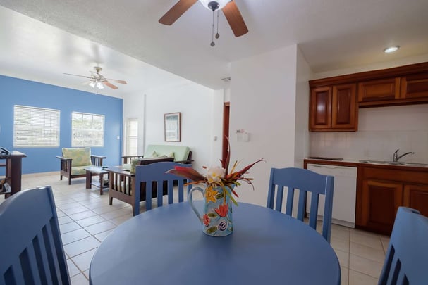 Kitchenette of standard room with view pool