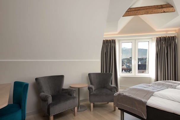 Bergen Harbour Superior King room furniture and view