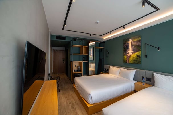 Double queen size bed room