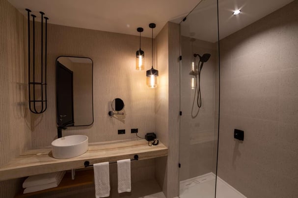 One King Bed Bathroom