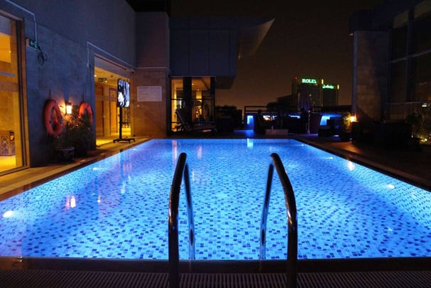 Roof top Pool Night View