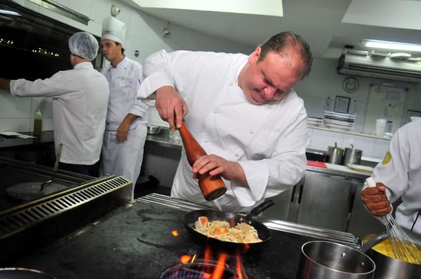 Renowned Chef cooking.