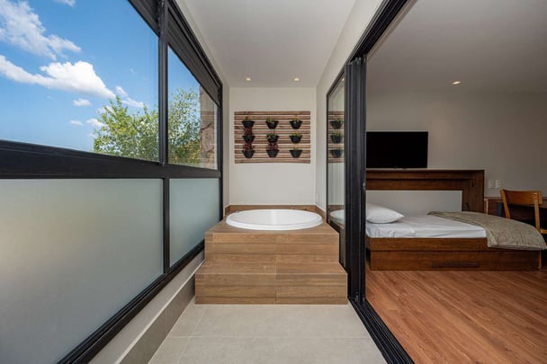 Balcony with private jacuzzi