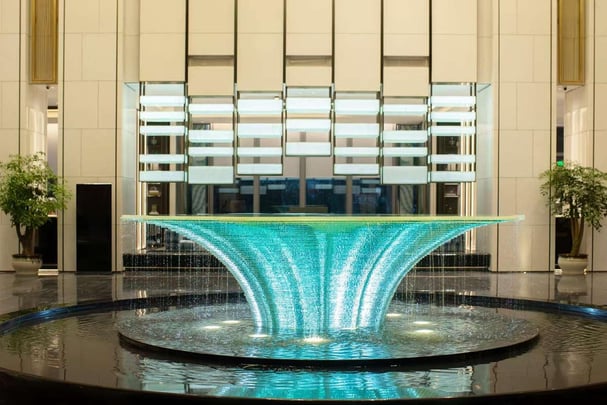Hotel Lobby with Fountain