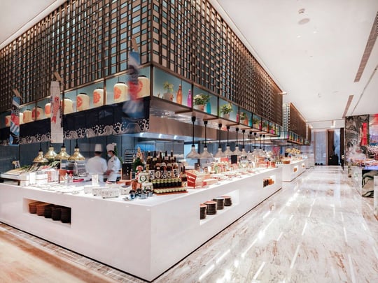 The breakfast buffet