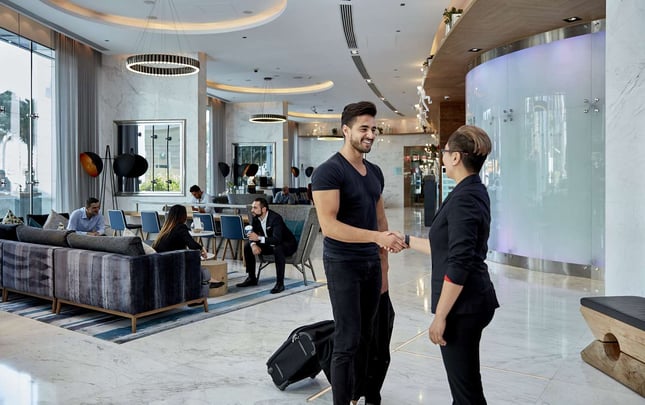 Lobby at Media One Hotel Dubai