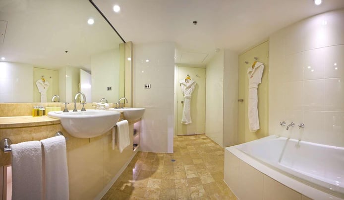 Raffles Suite Bathroom at Stamford Plaza Adelaide