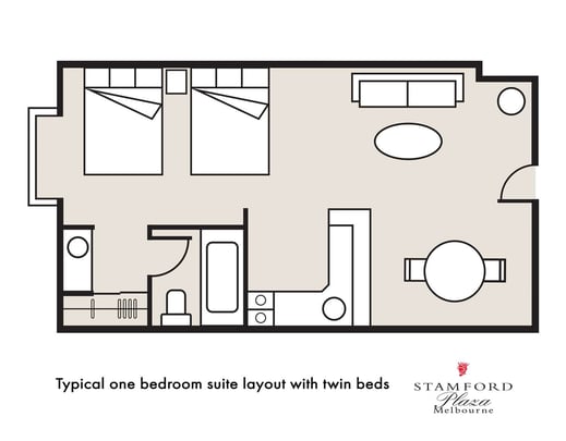 One Bedroom Twin Bed Suite - Stamford Plaza Melboune