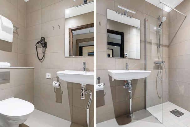 Double Standard Bathroom BW Nya Star Hotel