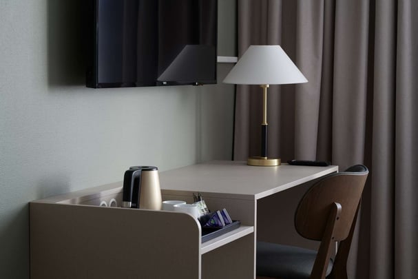 Desk with lamp
