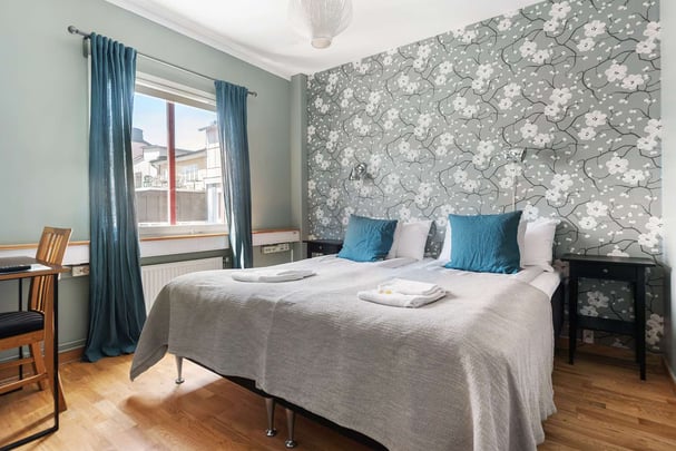 Standard four single beds BW Uppsala