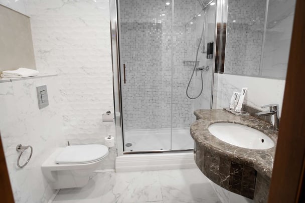 King Bed Apartment Bathroom