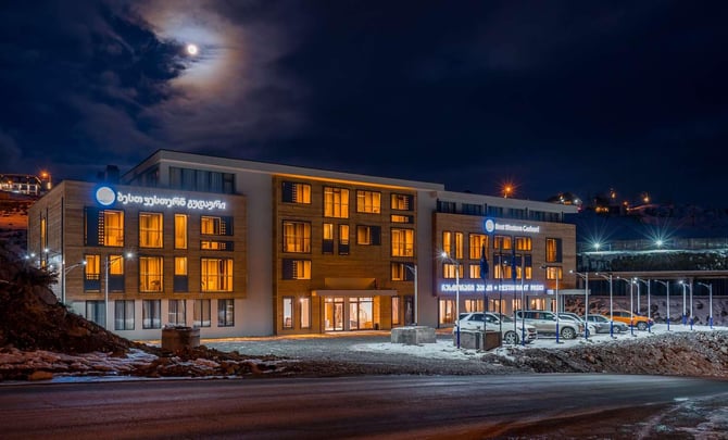 Best Western Gudauri Exterior at Night