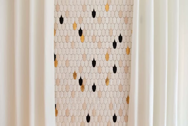 Best Western Plus Crystal Hotel and Spa Lobby Mosaic of Feathers Curtains