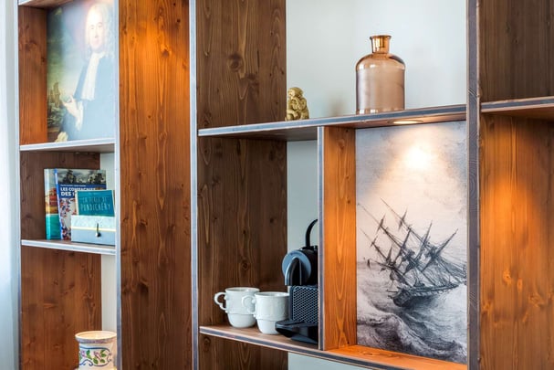 Library in Family room