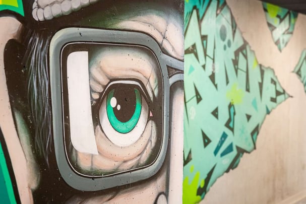 Graffiti decoration in corridors