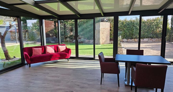 Meeting room in the veranda.