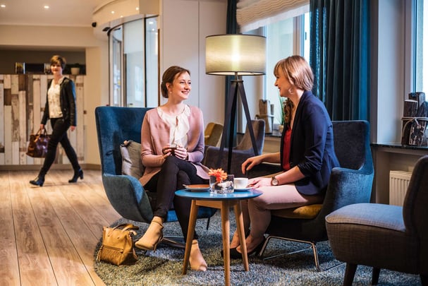 People sitting in the lobby