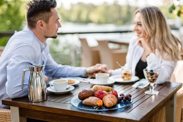breakfast with lake view