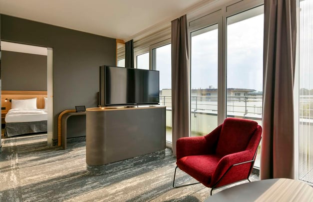 Superior Suite - living room and work space