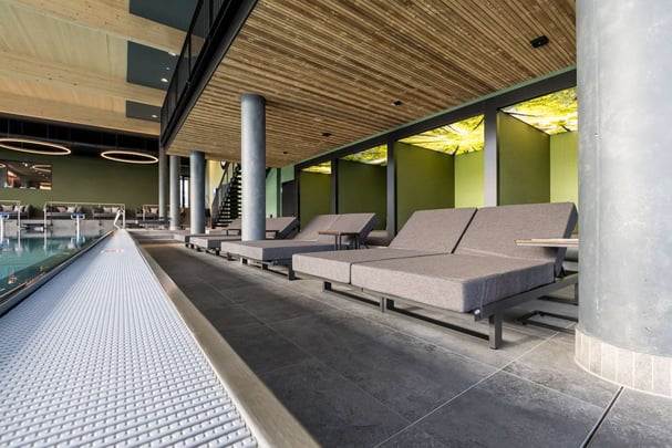 Loungers in the swimming pool