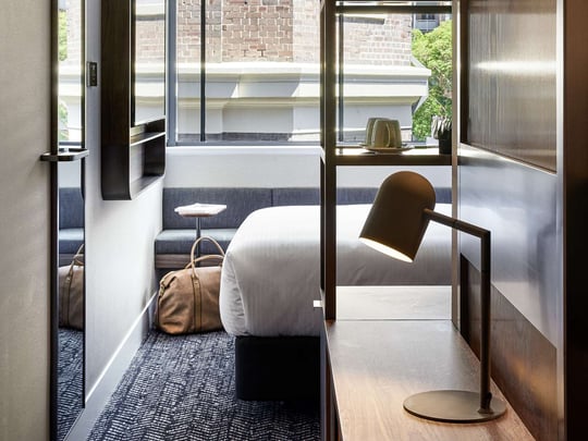 Aiden Darling Harbour desk and bag