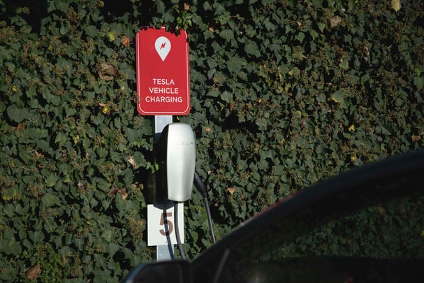 Tesla electric car charging (reservation required)