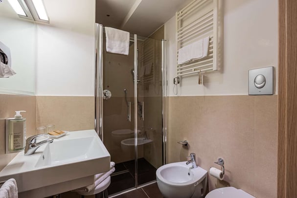 Standard double room bathroom