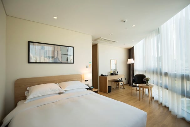 One Queen Bed Guest Room City View