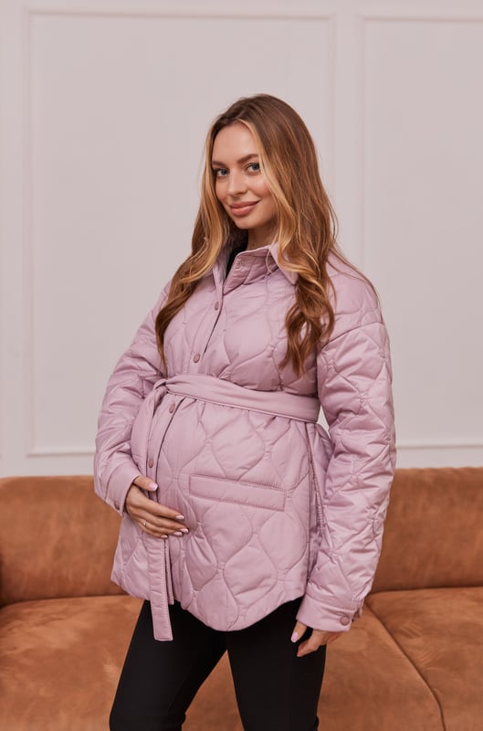 Демисезонная куртка-рубашка для беременных 2в1 Alabama, пудровый