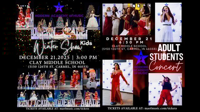 2-Concert Pass: Winter Show (Kids Students) + Adult Students Concert — Kids Ticket - Modern Academy of Music