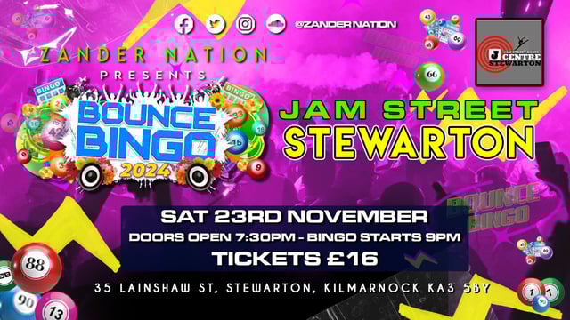 Zander Nation Bounce Bingo! - Jammy Events & Functions
