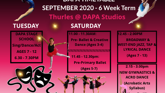 DAPA THURLES CLASSES - SEPT 2020 TERM  - The Dancer's Academy of Performing Arts 