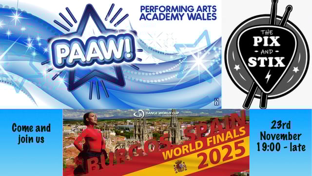 PAAW - Band Night and Dance World Cup Fundraiser - Performing Arts Academy Wales