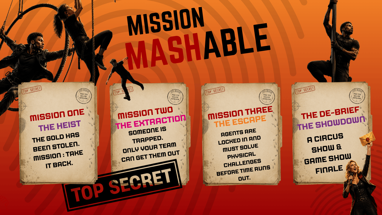 Mission Mashable : The Heist | The Extraction | The Escape | The Showdown